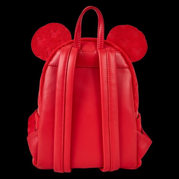 Loungefly Disney Mickey Mouse Terry Cloth Mini Backpack All Over Print Bag New - Picture 3 of 4